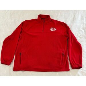 Gioberti Mens Kansas City Chiefs Fleece Quarter Zip Pullover Red Large